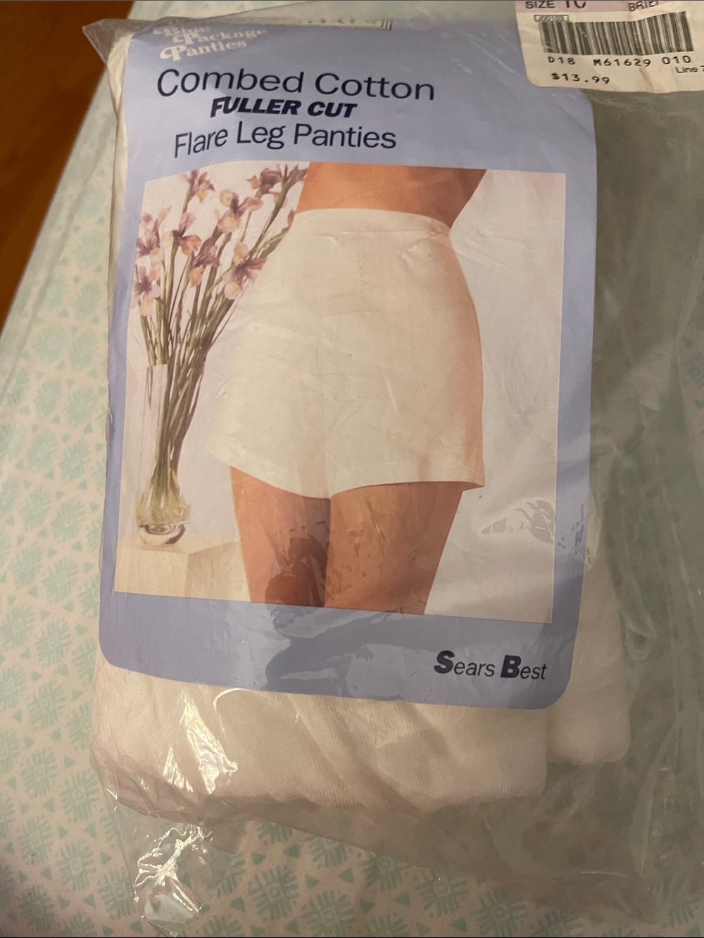 Sears White Combed Cotton Fuller-Cut Flare Leg Panties